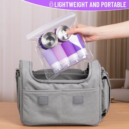 MICEBAY 8-Pack Salad Dressing Container, Leakproof Squeeze Bottles - color: Purple