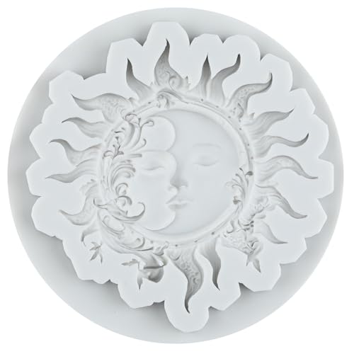 Sun Goddess Relief Silicone Mold Sun Moon Face Fondant Molds - color: Style B