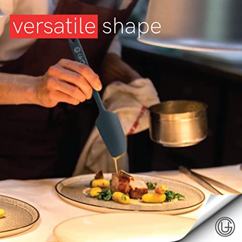 UpGood Silicone Spatula Set 600°F - High Heat Resistant Nonstick, Small and Large Kitchen Spatulas - Flexible BPA Free Professional Grade Cookware - Utensils for Cooking, Baking, Mixing(4 Pcs, Grey) - color: Gray