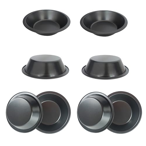 Mini Pie Pans 5 Inch, 8 Pieces Nonstick Round Pot Pie Plates - style: Round Edge 8PCS