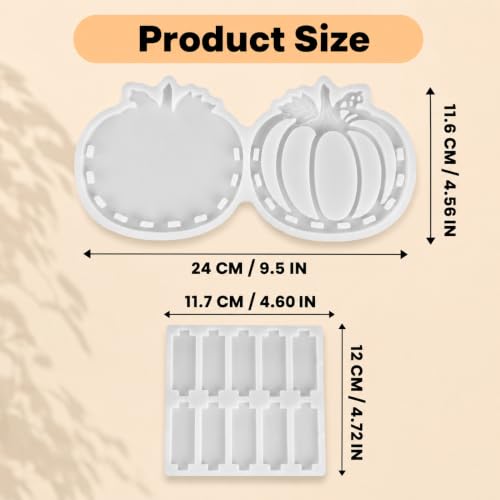 3D Pumpkin Resin Molds Silicone Crafting Kit Shadow Box Lantern - color: pumpkin-2