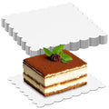 10 Pack 6 Inch White Square Cake Boards Grease Proof Heavy Duty Cardboard Base Disposable Trays for Desserts Pastries Display - size: 6''