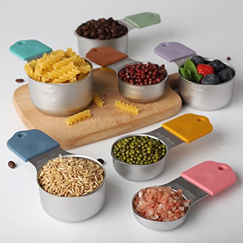 Magnetic Measuring Cups Set of 7 Stainless Steel Magnetic Measuring Cups - color: color
