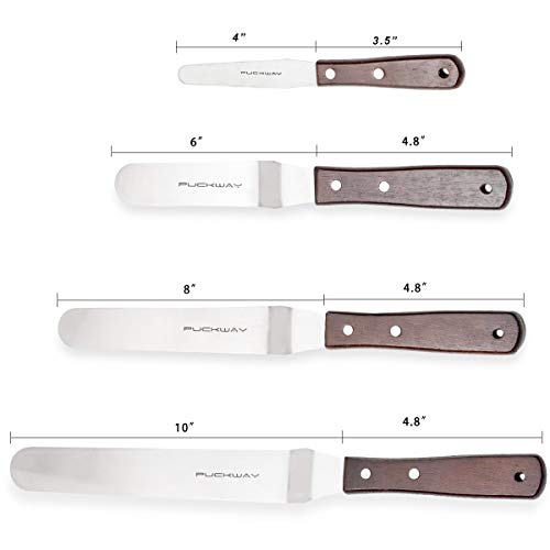 Offset Cake Icing Spatula Set of 4, 4"-6"-8"-10"