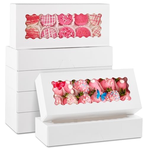 White Cookie Boxes with Window, 30 Pack, 12.5" x 5.5" x 2.5" - size: 12.5" x 5.5" x 2.5"
