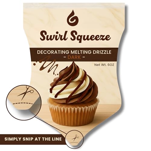 Pre-Filled Microwaveable Chocolate Decorating Bag – Ready-to-Melt Drizzle for Cookies, Cakes & Treats – No Mess, No Bowls, No Piping Bags – Dark Melting Chips, 6 oz - size: 6 Ounce (Pack of 1)