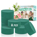 SupKing 8 Pcs Floral Foam Blocks 3.15" Round Green Wet Dry Flower Foam Florist Plant Foam for Fresh Artificial Flower Arrangements - size: 3.15 inch