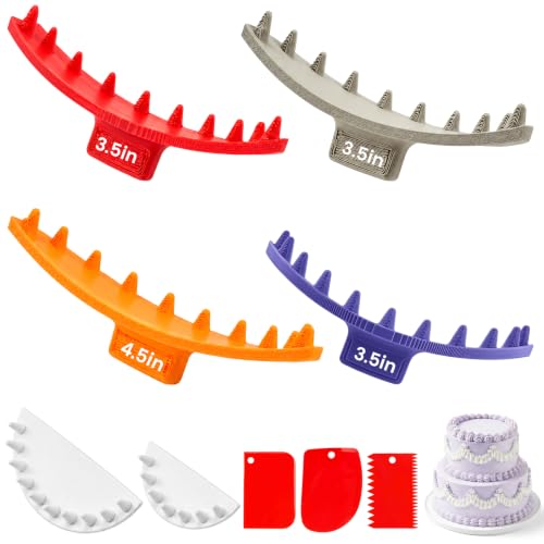 9 Pcs Cake Arch Guide Tool with Cake Scraper Smoother, Swag Marker Tool
