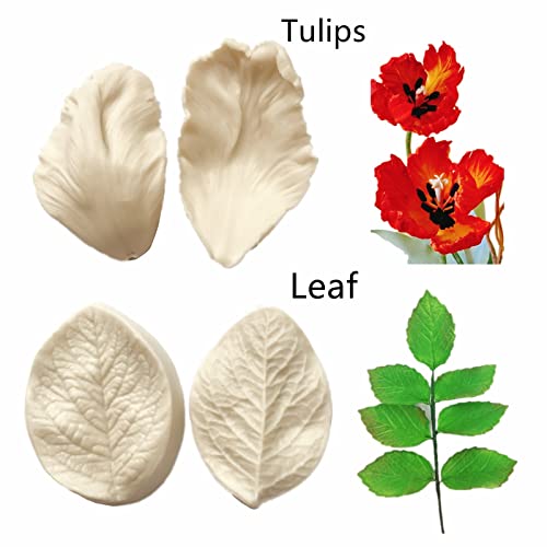 6set Gum Paste Flower Silicone Mold Sugar Flower Embossing Molds