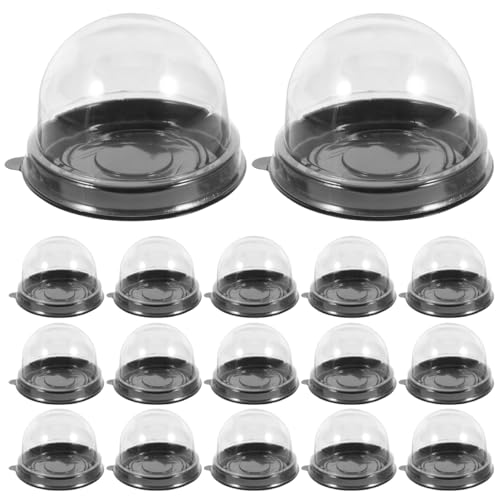 50pcs Mini Cupcake Container Cake Boxes with Dome Lid Xmas - color: Black