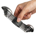 Magnetic Measuring Spoons Set of 6 Dual Sided Stackable Measuring Spoons - color: Black