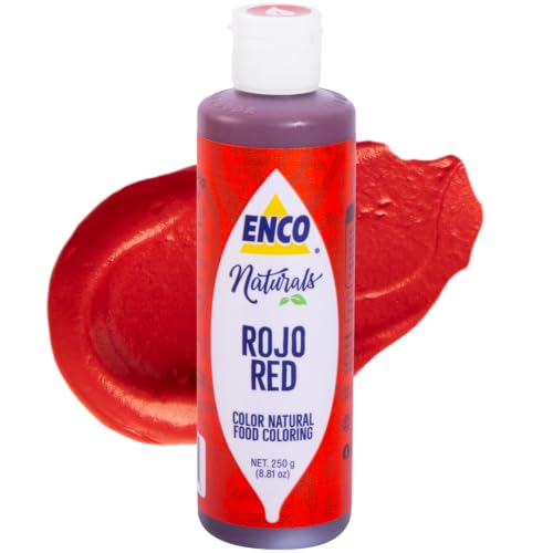 ENCO Natural Food Coloring Gel Red (8.8 oz) – No Artificial Dyes, Vibrant Colors for Icing, Buttercream & Fondant – Baking & Cake Decorating - color: Red