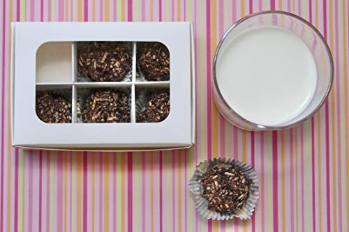 20-Ct White Treat Boxes, 5x3.5x1.57in, Window & Dividers - color: White, size: 5 x 3.5 x 1.57 in (6 compartments)
