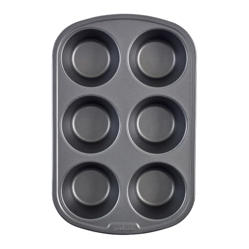 GoodCook Everyday Nonstick Steel Jumbo Texas Muffin Pan, 6-cup, Gray - size: 6 Cups (Jumbo)