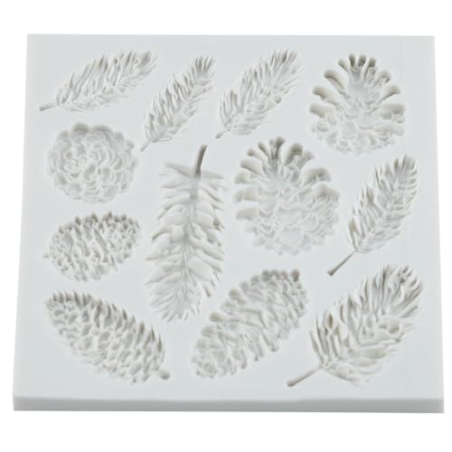 3D Pine Needles Branches Fondant Molds Pinecone Silicone Mold - color: Style N