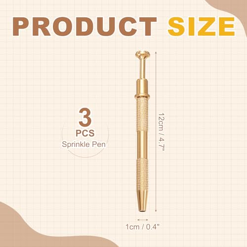 uxcell 3Pcs Sprinkle Pen for Cake Decorating,4.7in 4 Claw Sprinkle,Gold - color: Gold