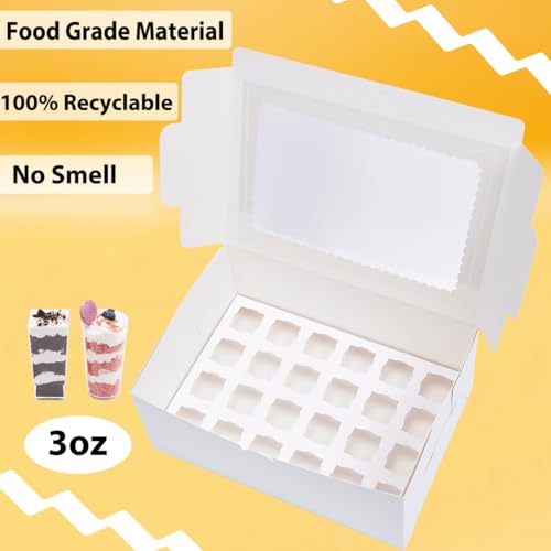 6 Pack Dessert Shooter Box,Holds 24 Count 3 oz Dessert Shooters