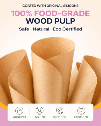 Katbite 8x12 Inch Parchment Paper Sheets 130PCS, Unbleached Non-Stick - size: 8x12 Inch 130 Pcs