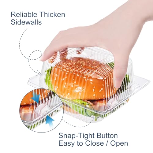 50 Pcs Heavy Duty Plastic Clear Clamshell Food Containers with Lids - color: 50Pcs Clear Clamshell Food Containers