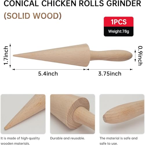 Wood Cone Roller Pizzelle Roller Ice Cream Cone Roller Mold Natural Waffle Cone Roller Wooden Mini Waffle Cones Pastry Decorating Baking Pastry Tool Cone Mold Pizzelle Makers Pastry Roller