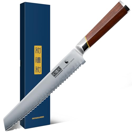 HOSHANHO 8" Bread Knife, Japanese Serrated Knife for Homemade, Sourdough - size: 8"