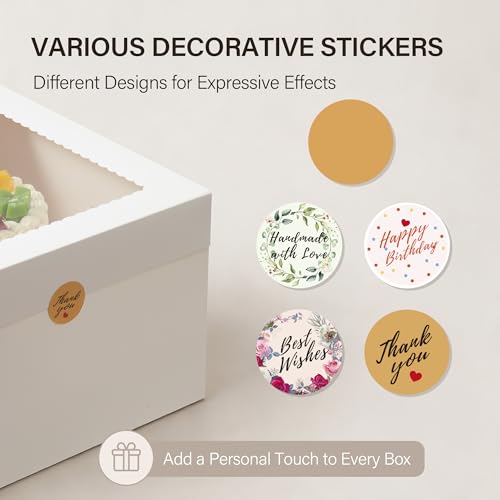 Kootek 4 Pack Cake Boxes 12 inch, 12x12x8 Tall Cake Box with Clear Window - size: 12x12x8 in