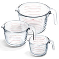 Eatex Glass Measuring Cups Set of 3 - Liquid Measuring Cups, Glass Measuring Cup Set - 1,2,4 Cup Measuring Cup - Dishwasher Oven, Microwave Safe Measure Cups - size: Set of 3