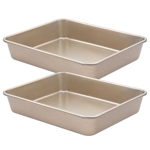 12 x 10-Inch Baking Pan Set, 2.5-Inch Deep Nonstick Carbon Steel, 2 Pack - size: 12.5″ X 10.5″ Rectangle