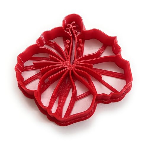 T3D Hibiscus Flower Cookie Cutter, Suitable for Cakes, Biscuit and Fondant, Set of 1
