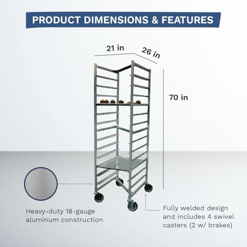 CenPro Commercial Fully Welded Nesting 12-Tier Aluminum End Load NSF Bun/Sheet Pan Rack | Bakeries, Caterers, Kitchens, Restaurants | (#28W-124) - size: 12-Pan Nesting, Welded
