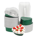 50 Pack Heart Shaped Cake Pans, 3.4oz Dark Green - color: Dark Green, size: Heart