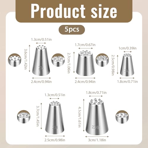 5 Pcs Grass Piping Tip, Grass Icing Nozzles Set
