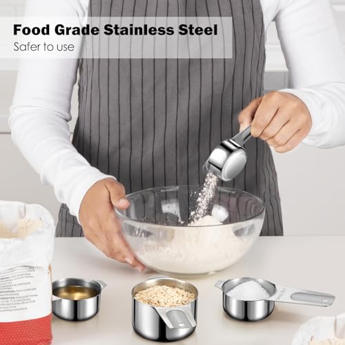 Measuring Cups Set, 7PCS Stainless Steel Engraved Markings Kitchen - size: 7PCS