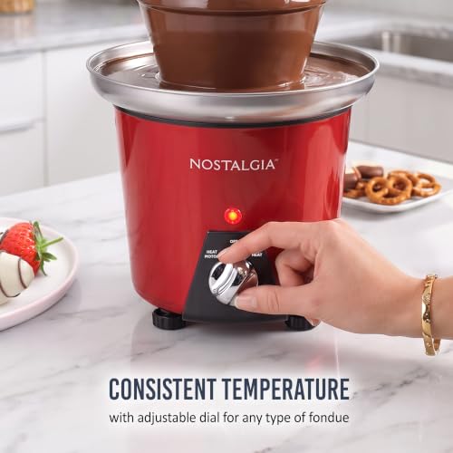 Nostalgia 24-Ounce Chocolate Fondue Fountain - color: Red, size: 3 Tier
