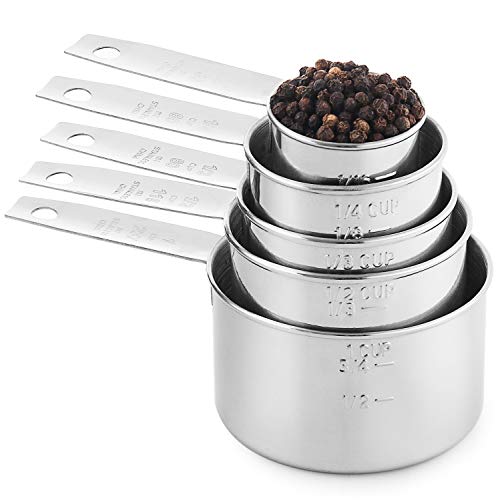 Laxinis World Stainless Steel Measuring Cups Set, 5-Piece, 1-Pack