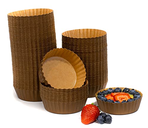 Ridged Paper Coated Baking Cup - Sturdy for Baking and Serving (150)