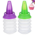 MAGICLULU 2Pcs Cookie Icing Bottles, Reusable Frosting Squeeze Bottles for Cake Decorating, 5.11 Inch Plastic Piping Tools for Precise Dessert Detailing and Royal Icing Application