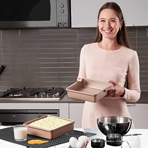 Ultra Cuisine Nonstick Square Cake Pan, Nonstick Baking Pan, 8 x 8 inch - size: 8.46 x 8.46 x 2.24