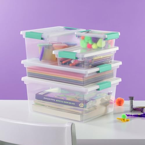 Sterilite Clip Box, Stackable Clear Plastic Bins- Large, 18-Pack - size: Large, style: 18 Pack