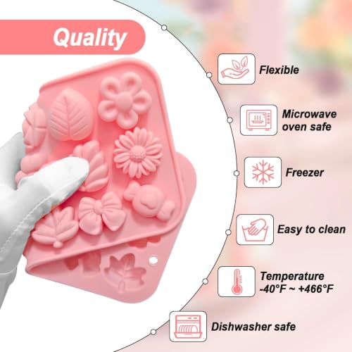 2PCS Flower Shape Floral Silicone Candy Molds