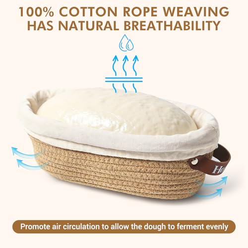 Proofing Basket Banneton Bread Baskets Sourdough Proofing Basket 2Pcs Oval - color: A4-Brown