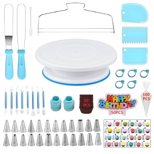Cake Decorating Kit, 248 Pcs Baking Supplies (Blue)