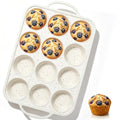 Vinino 1Pack Silicone Muffin Pan for Baking with Metal Reinforced Frame, 12 Cup Regular Size Cupcake Pan, BPA Free Silicone Muffin Tray, Cupcake Baking Pan Molds for Oven Dishwasher Safe - Cream - size: Standard