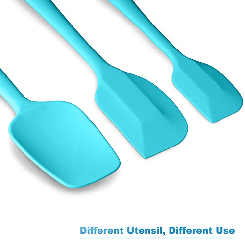 3-Piece Silicone Spatula Set, 600°F Heat Resistant, Macaron Blue - color: E-Macaron Blue