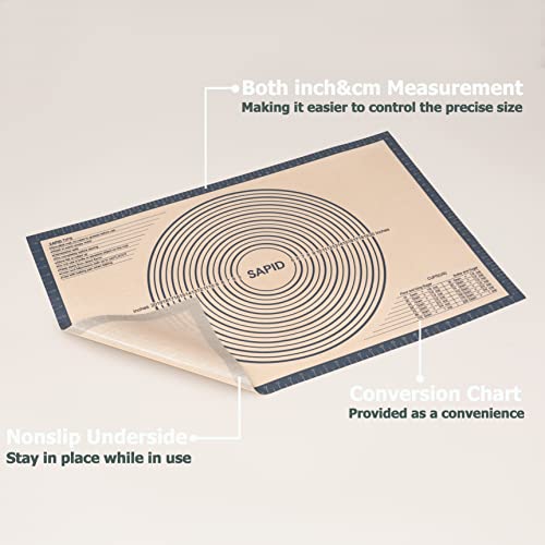 Sapid Thick Silicone Pastry Mat Baking Dough Rolling Extra Large 24" x 36" - color: Gray, size: 36"L x 24"W