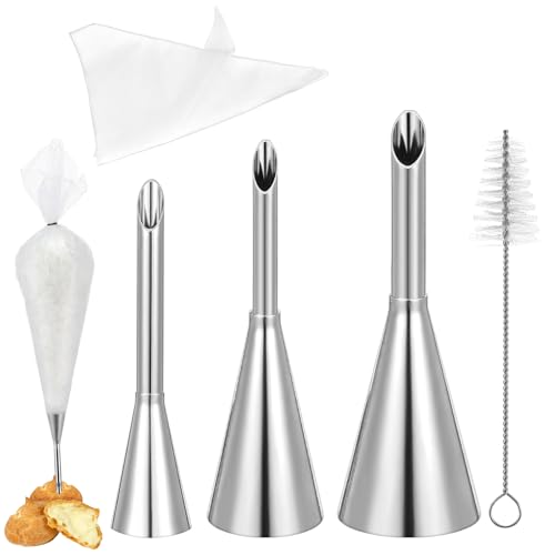 Cream Filling Piping Tip, 3PCS Long Puff Nozzle Tips, for Donuts
