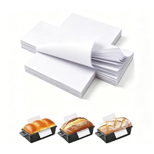 Parchment Paper 9x5 Inch Loaf Pan Liners for Bread Baking, 50 Pack - color: White
