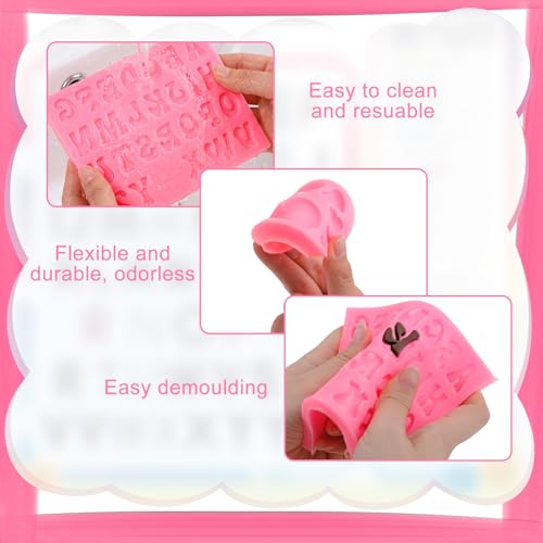 Pimoys 5 Pcs Silicone Letter & Number Molds for Candy Cake Wax - style: Letter&Number