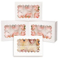 qiqee White 6 Cupcake Boxes with Window Auto-pop up 30 Packs Cupcake Box 9.4"x6.1"x3.3" Bakery Boxes For Cupcakes Carrier, Cupcake Containers - color: White, size: 6 Holder/30 Packs