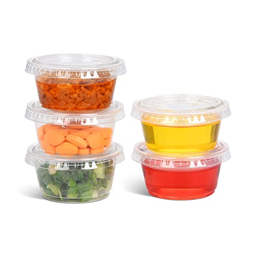 EDI Clear Disposable Sauce Cups with Lids, Jello, 2 oz, 50 Count - style: 2 oz